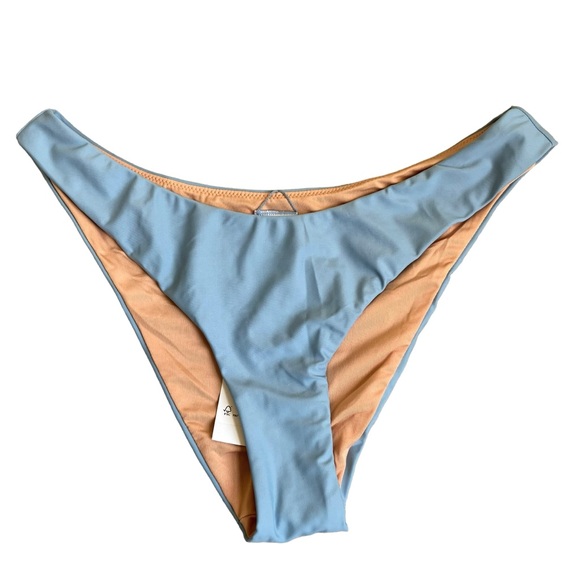 NWT J. Crew Blue Mist Baby Blue Curved Waist Cheeky Bikini Bottoms Sz M - Picture 2 of 13